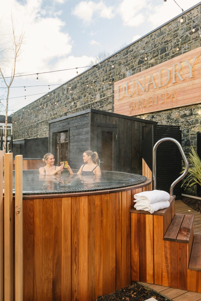 In the Hot tub at the Dunadry Hotel and Gardens